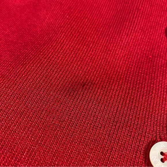 Lauren Ralph Lauren Red Silk Button Up Cardigan M - Picture 8 of 13